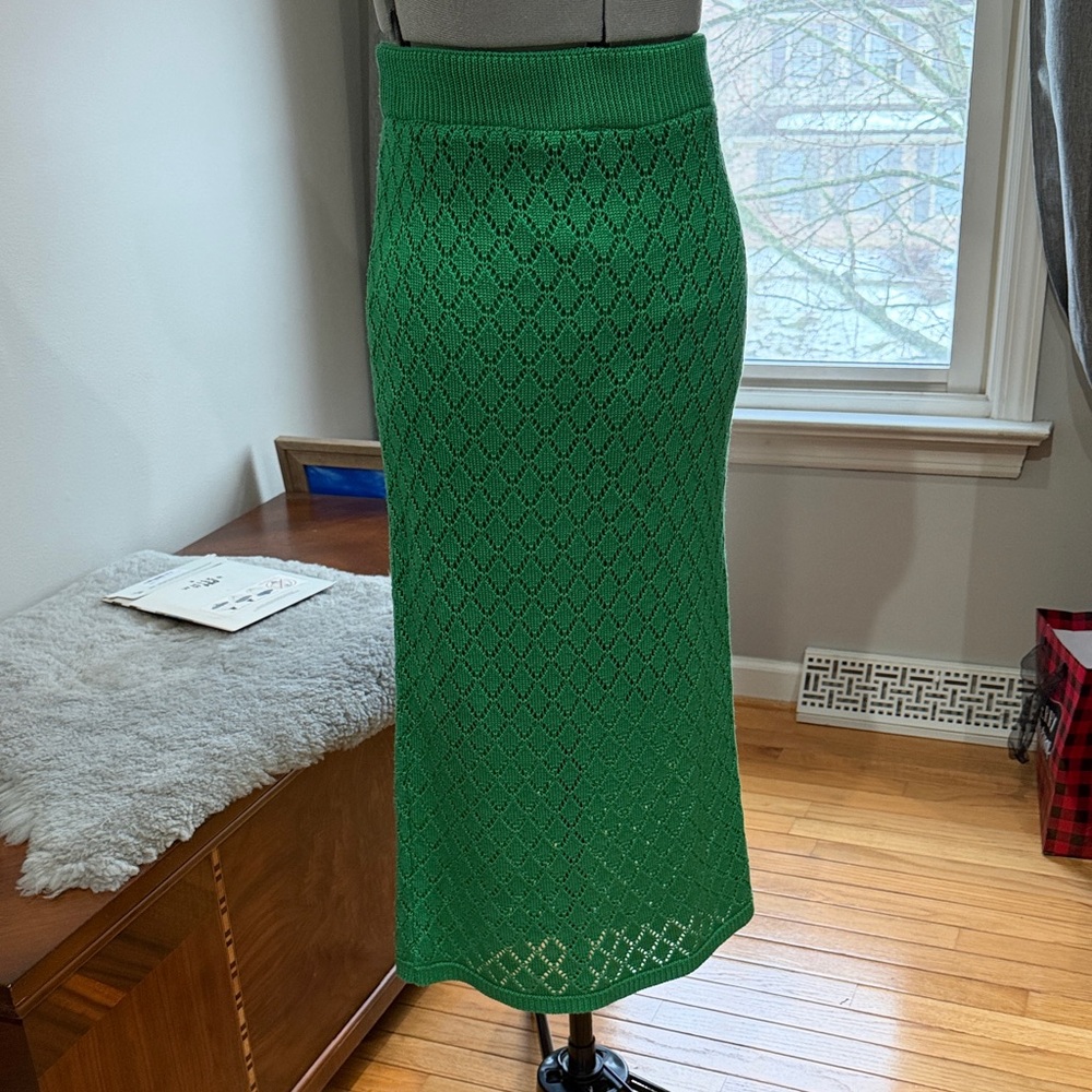 Green Knit Women's Skirt